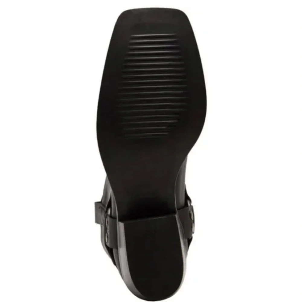 ◼️Steve Madden◼️Women’s Ruskin Engineer Black Heeled Boots  NWT - Picture 7 of 12